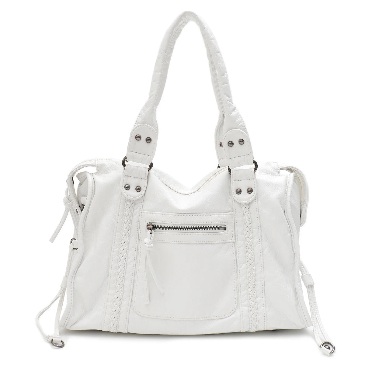 Washed PU Shoulder Tote Bag