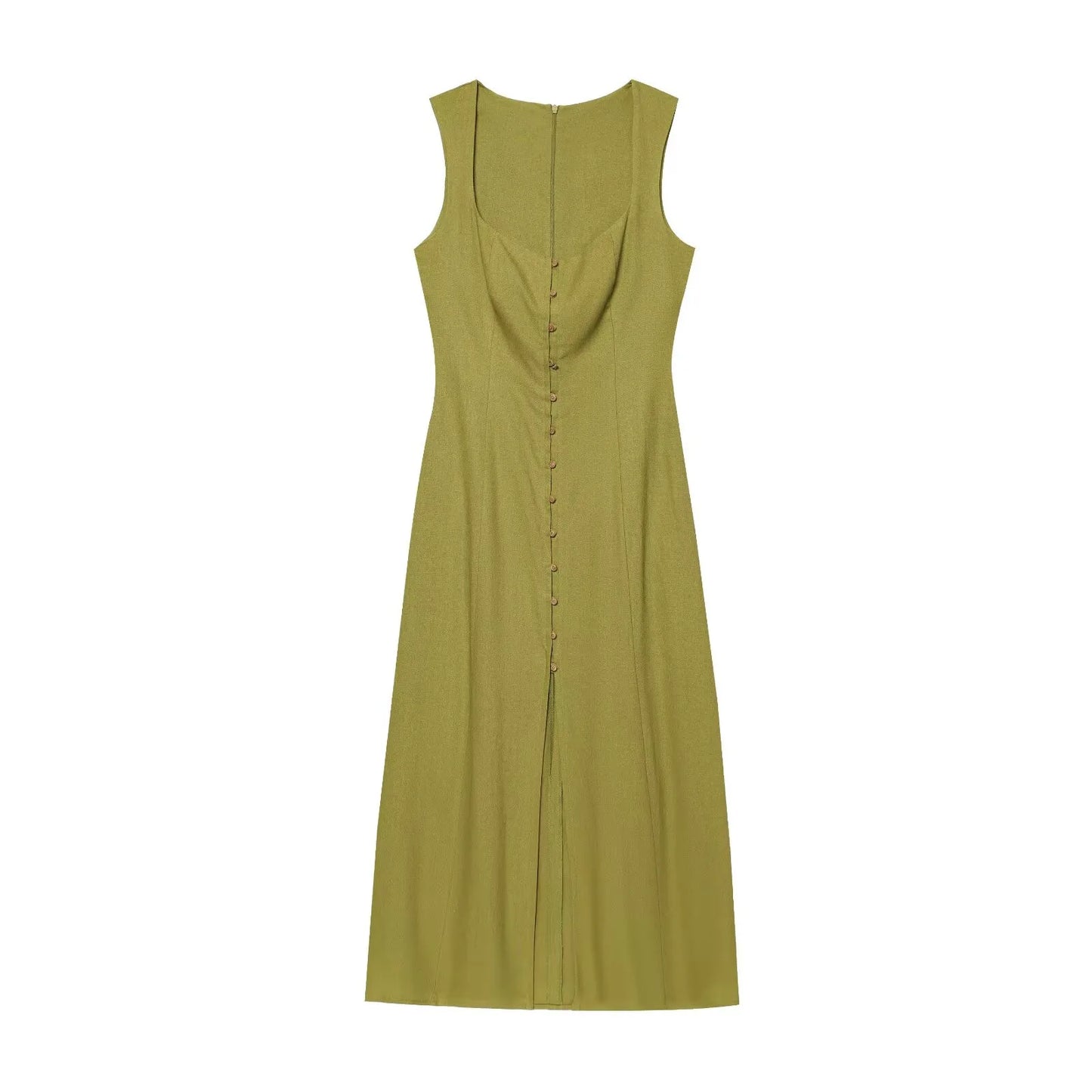 Vestido midi de escote cuadrado: un básico elegante para el verano