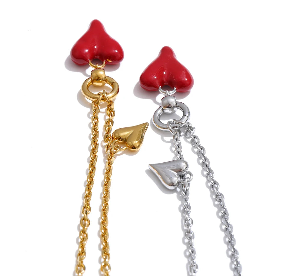 Enamel Heart Drop Necklace product image 10 of 16