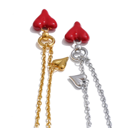 Enamel Heart Drop Necklace product image 10 of 16