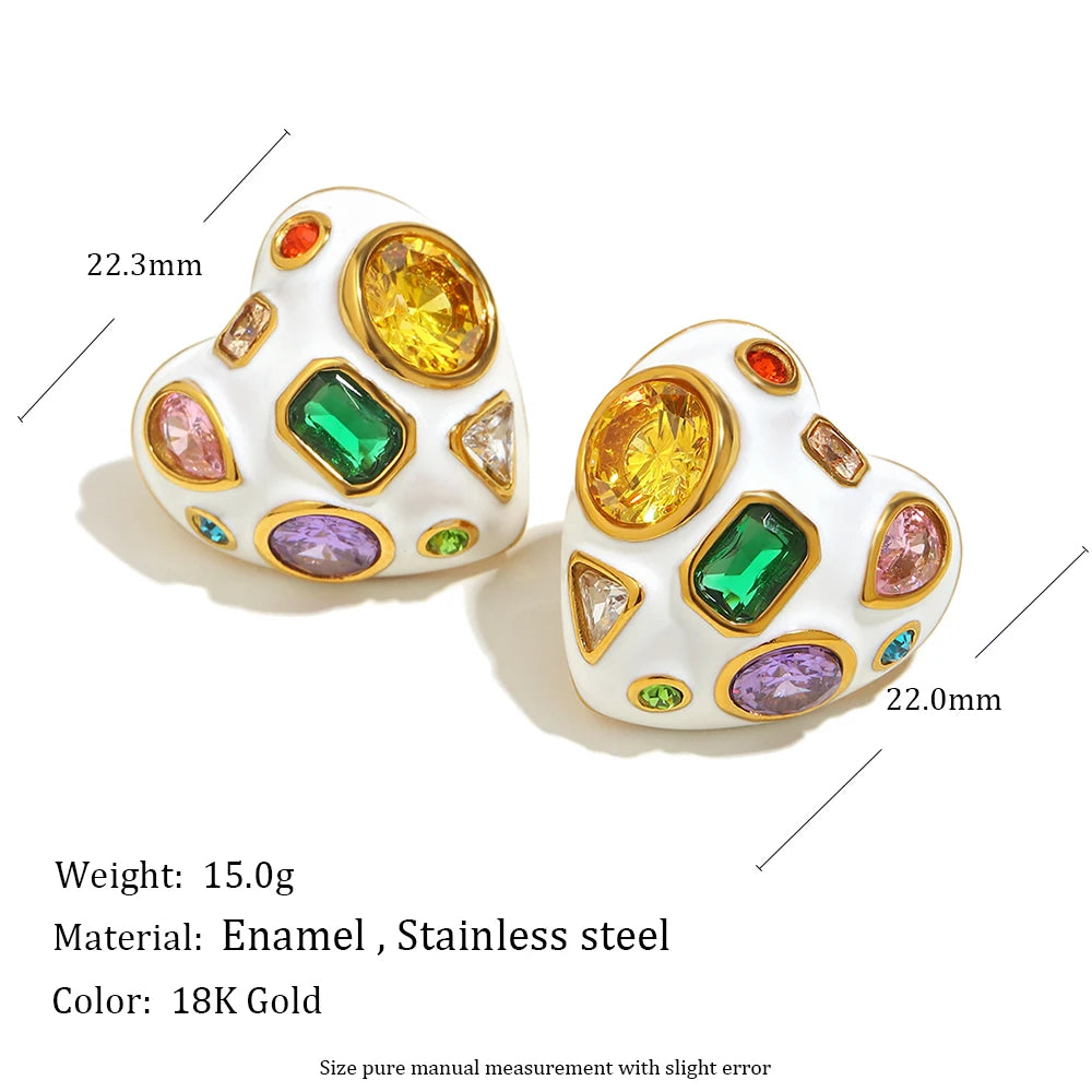 Colorful Geometric Zircon Earrings – Party Statement Jewelry