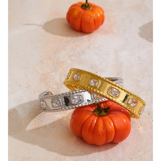 Good Spirit Geometric Bangle - model wearing bracelet, jewelry