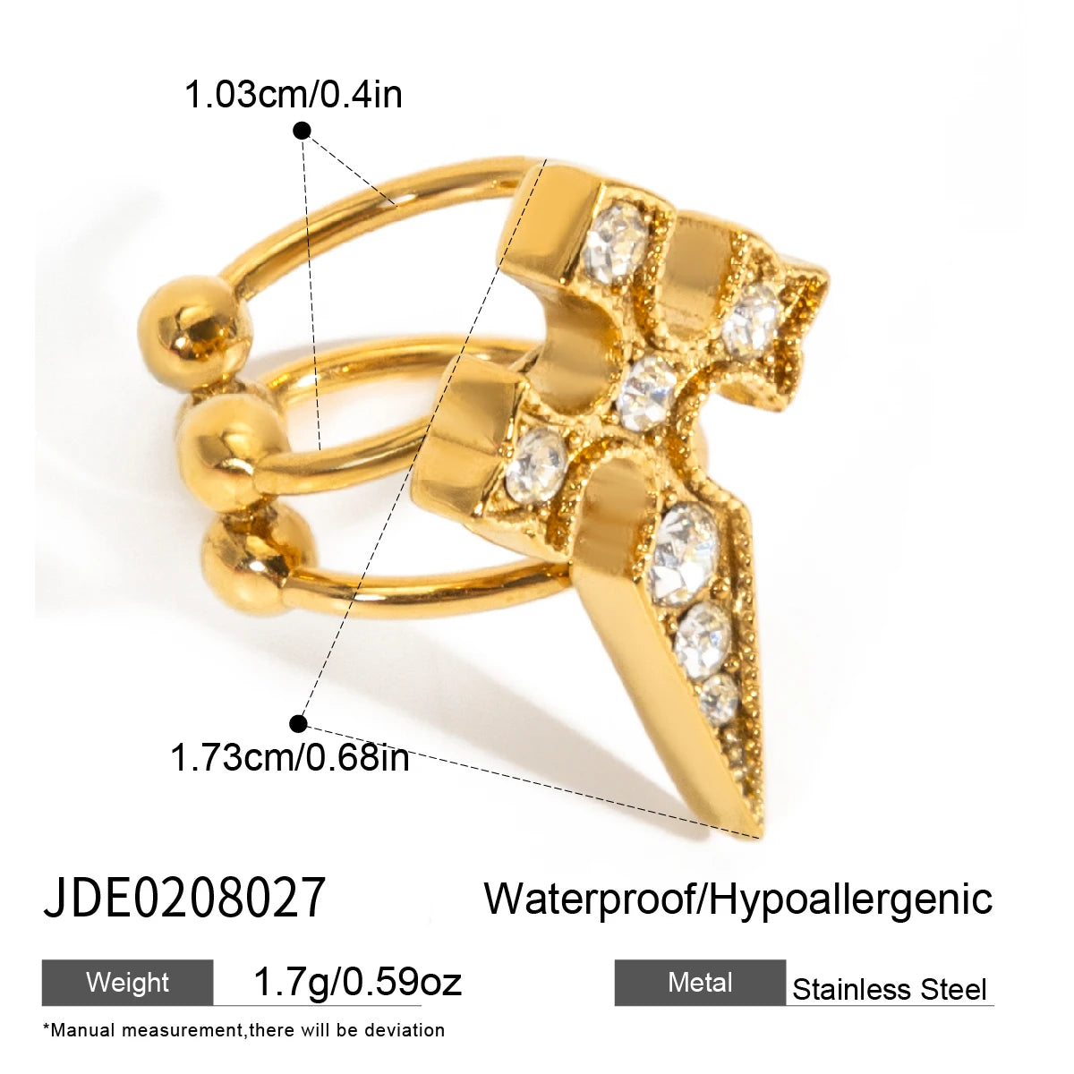 Crystal Cross Pendant Necklace For Women Stainless Steel Pendant Necklace