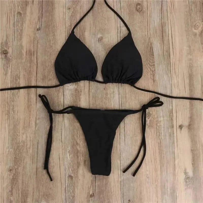 Sleek Black Bikini Set – Beach Ready glam