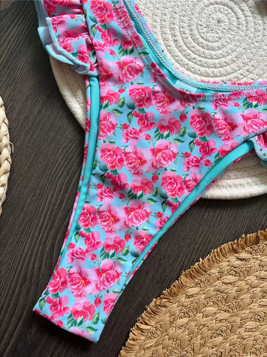 Floral Ruffled Bikini Set  #K6044 - additional view 5