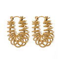 Gold Metal Winding Chunky Hoop Earrings