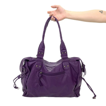 Purple Braided Crossbody Tote
