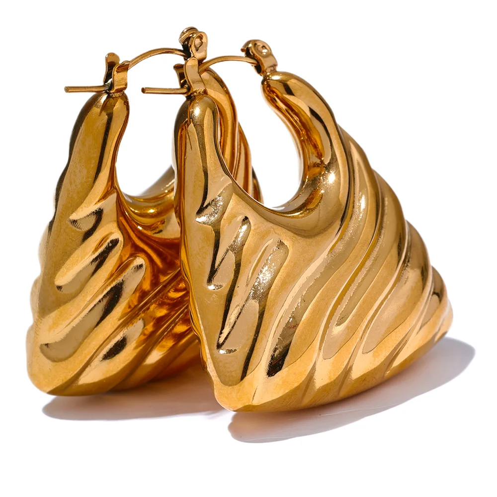 Gold Bag Hoop Earrings