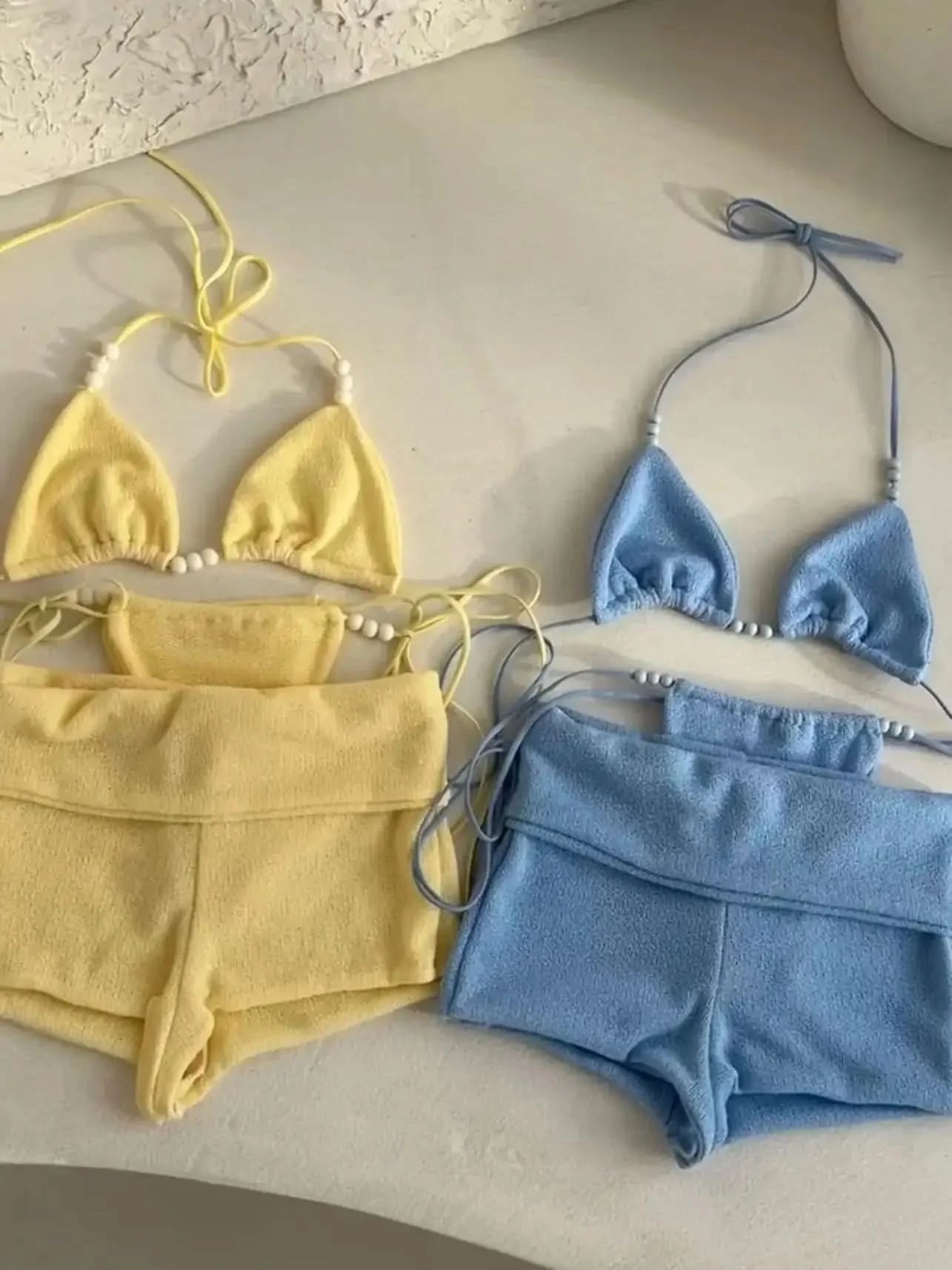 Conjunto de bikini sexy con nudo de lazo - Ropa de playa de verano