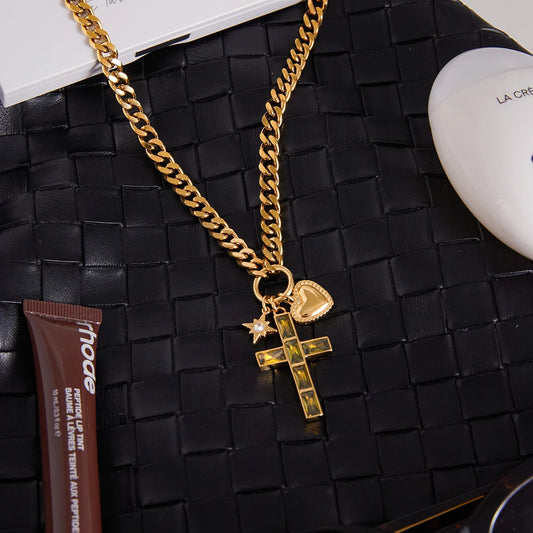 Zara Zircon Classic Cross Pendant Necklace - additional view 5