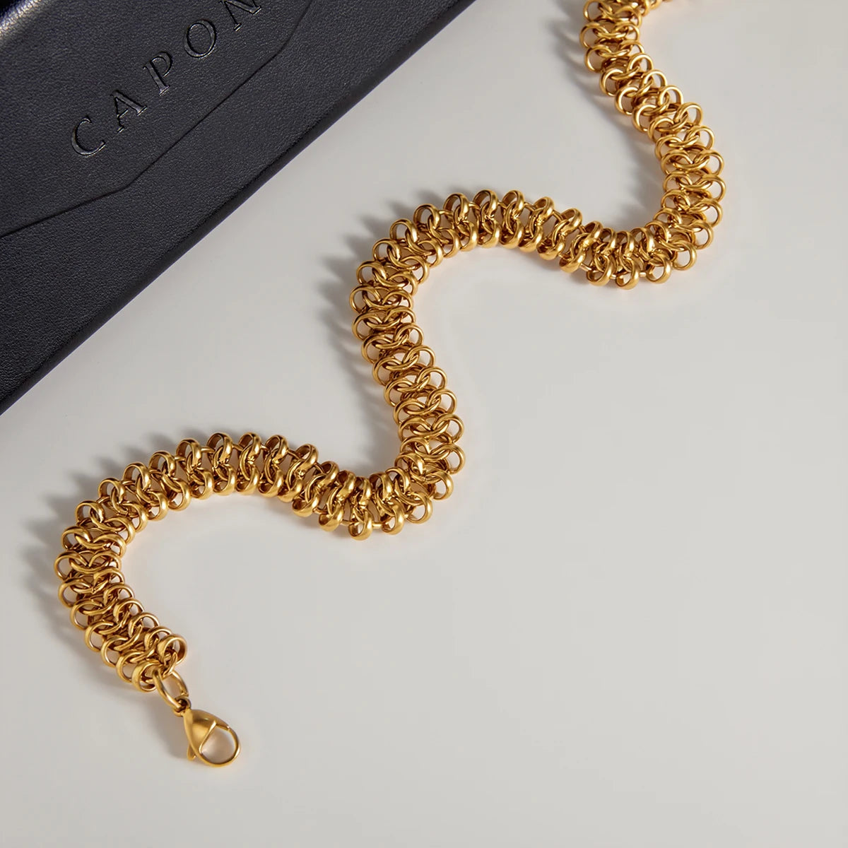 Golden Hour Geometric Chunky Chain Choker Necklace