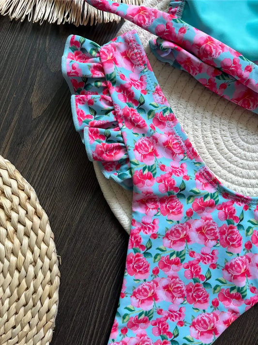 Floral Ruffled Bikini Set  #K6044 - additional view 6