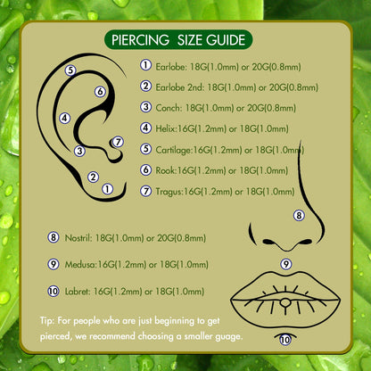 Piercing Jewelry Set - 5 Pieces