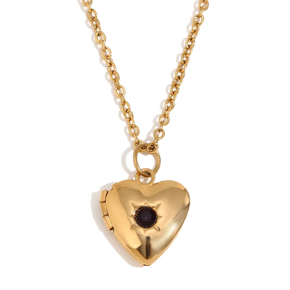 Heart Box Locket Necklace