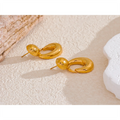 Push back details of Gold C- Shape Drop Earrings