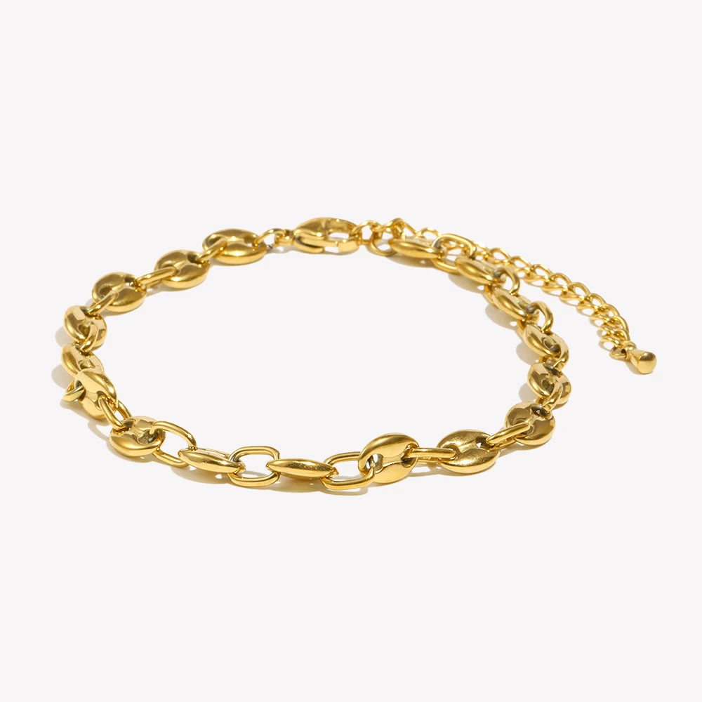 Chain Anklet - 14K Gold Plated Water Resistant Stainless Steel