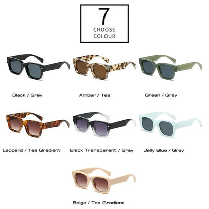 Vintage Square Rivet Sunglasses - Fashion Gradient Shades UV400