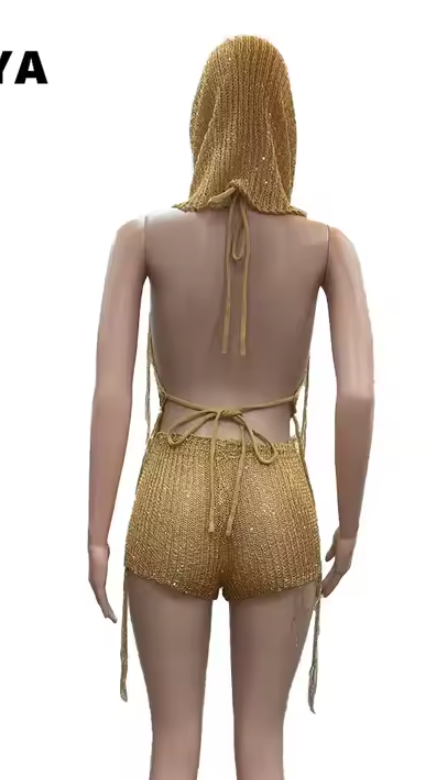 Conjunto corto de crochet - Listo para festivales
