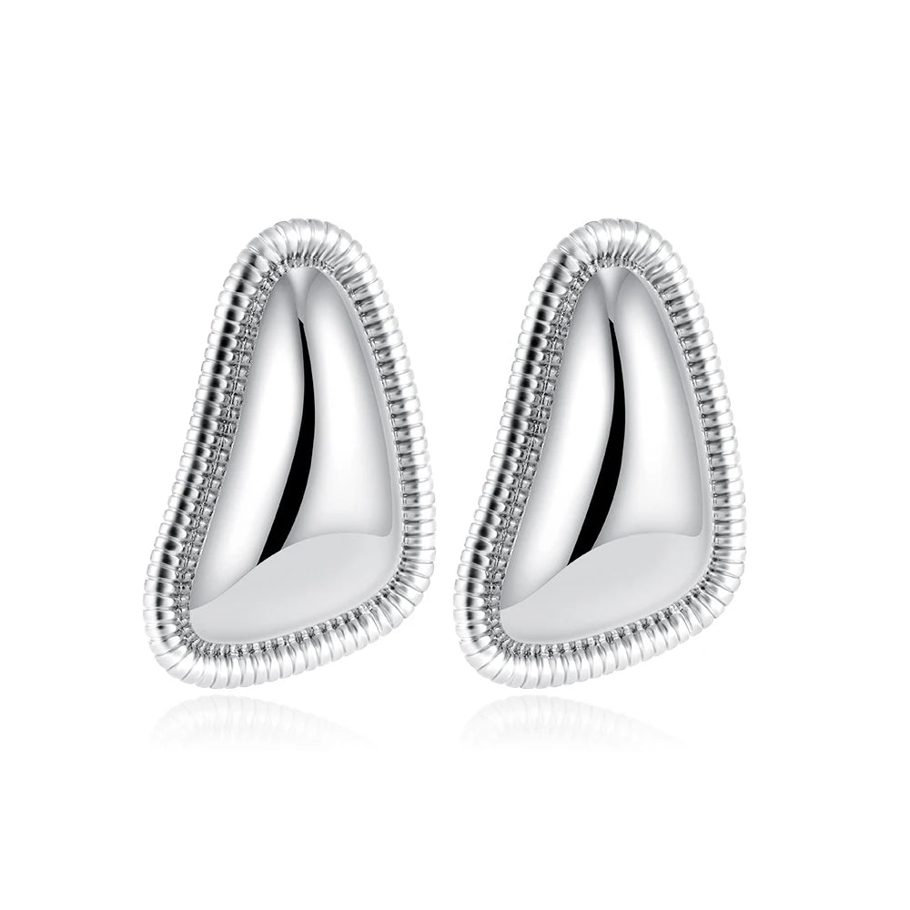 Irregular Trendy Gold Plated Triangle Stud Earrings