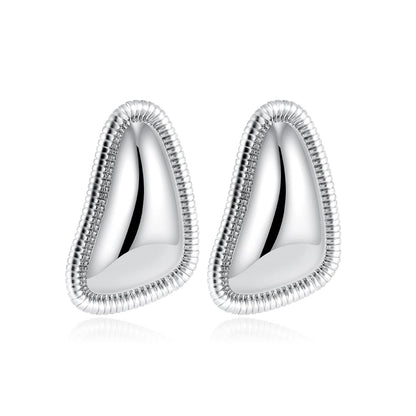 Irregular Trendy Gold Plated Triangle Stud Earrings