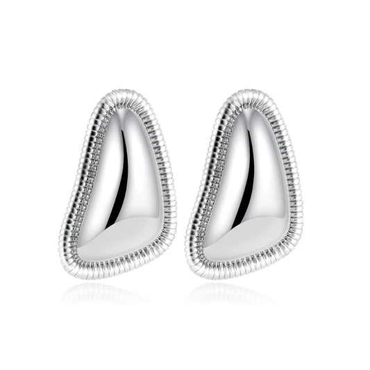 Irregular Trendy Gold Plated Triangle Stud Earrings