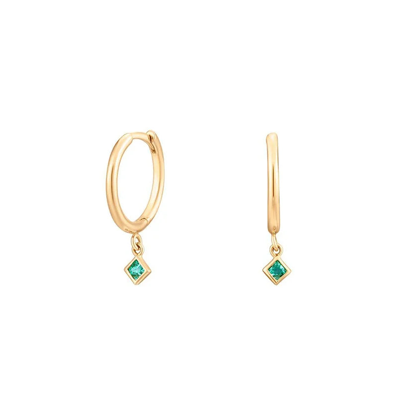 Gold silver color Stud Hoop Earrings for Women Cubic Zirconia Drop Earring Chain Circle earrings 20022 Jewelry
