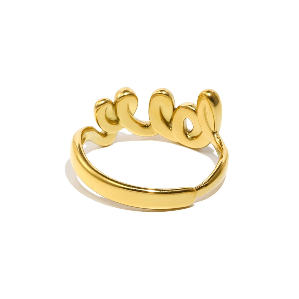 Ella Gold Love Ring Stainless Steel Wedding Band