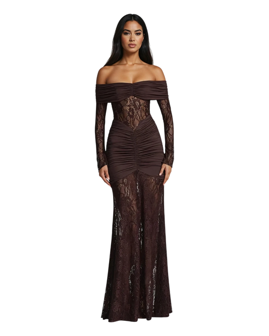 Lace Maxi Dress - Off Shoulder Party - additional view 5