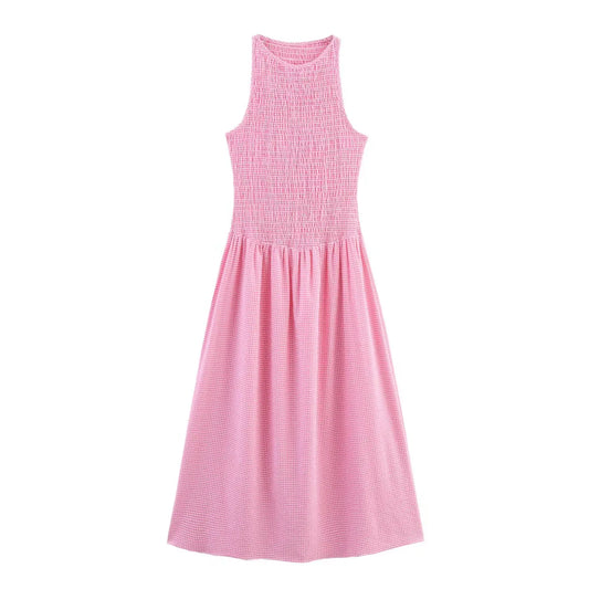 Plaid A-Line High Waist Skirt - Checkered Commuter Style