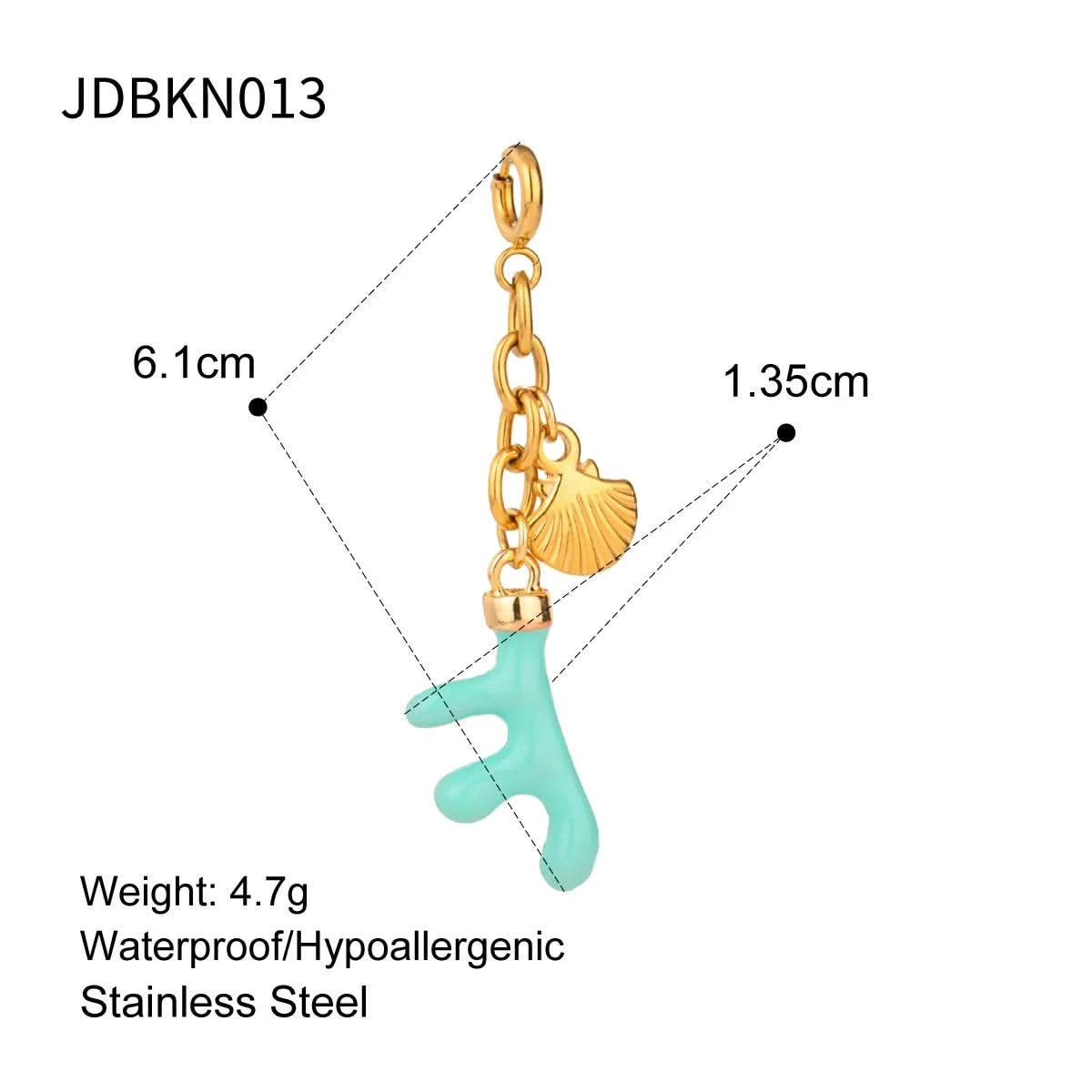 Colgante de bikini de playa de acero inoxidable de 18 quilates