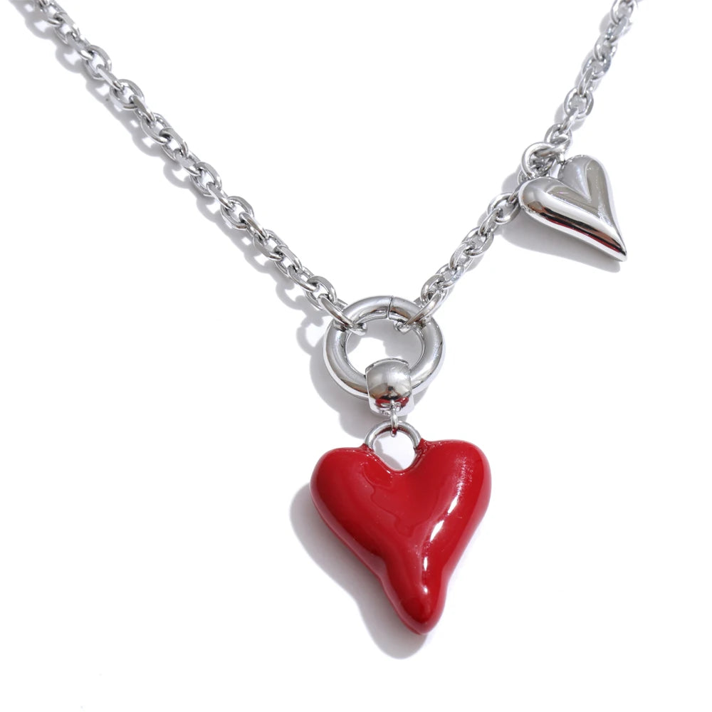 Enamel Heart Drop Necklace product image 2 of 16