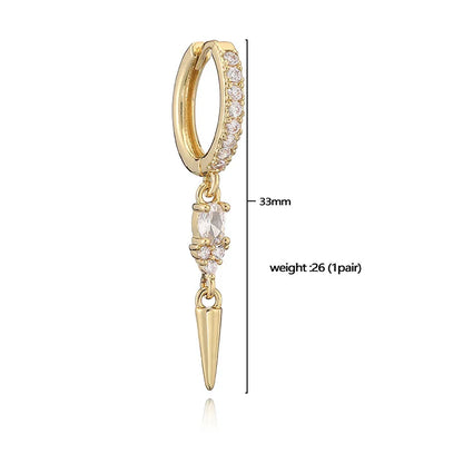 Zara Gold Water Drop Cone Stud Earrings