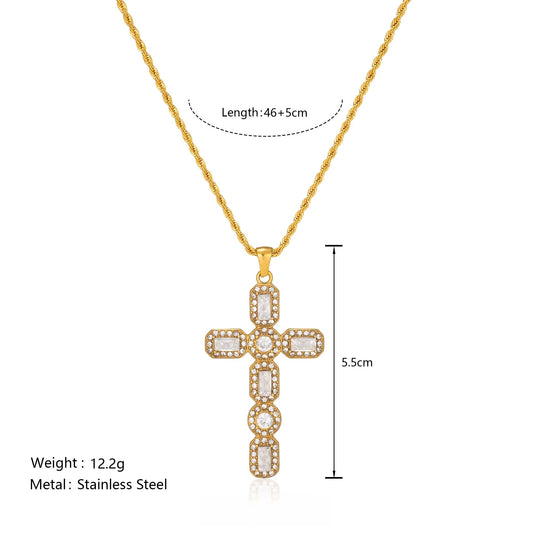 Classic Cross Zircon Necklace
