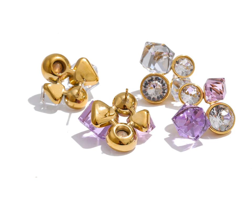 Crystal Cluster Stud Earrings