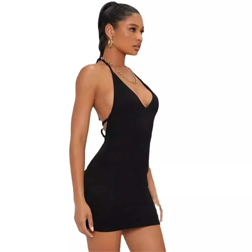 Chic Cross-Back Mini Dress - Summer Goddess
