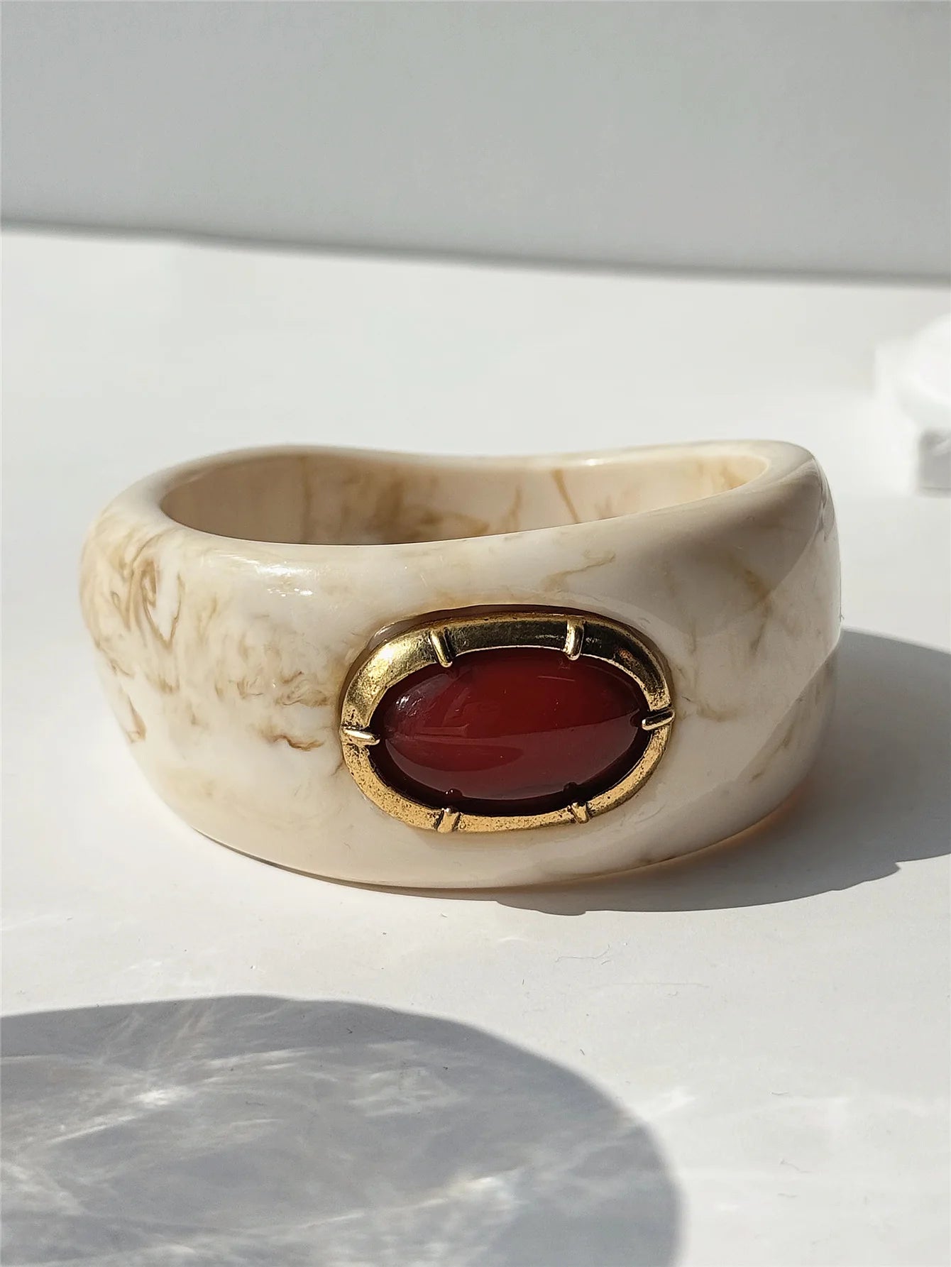 Melade Brown Geometric Resin Bangles