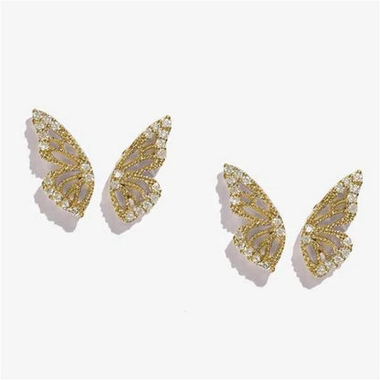 Gold silver color Stud Hoop Earrings for Women Cubic Zirconia Drop Earring Chain Circle earrings 20022 Jewelry