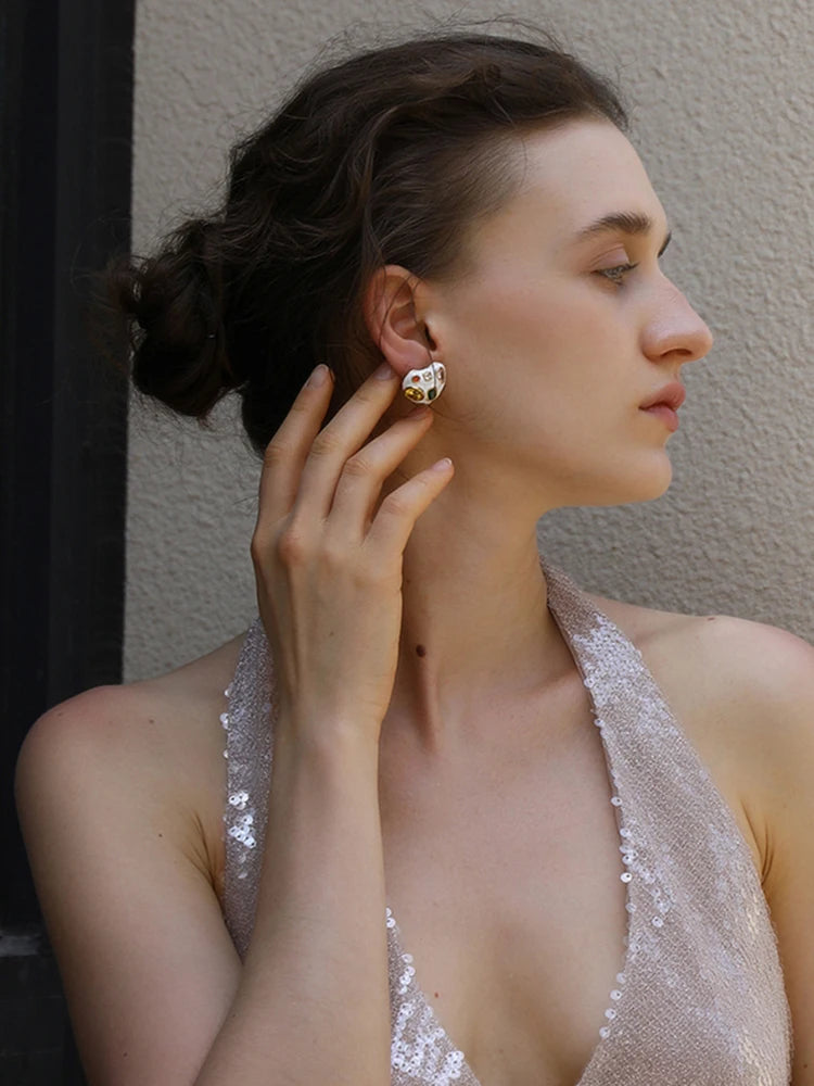 Colorful Geometric Zircon Earrings – Party Statement Jewelry