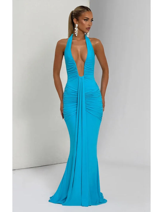Dress - White V-Neck Sleeveless Maxi