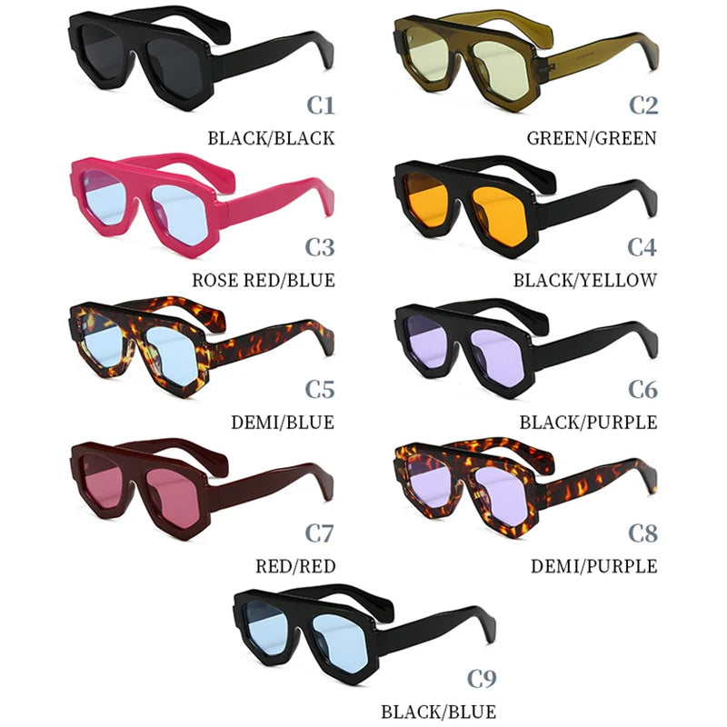 Irregular Square Sunglasses - Retro Shades UV400