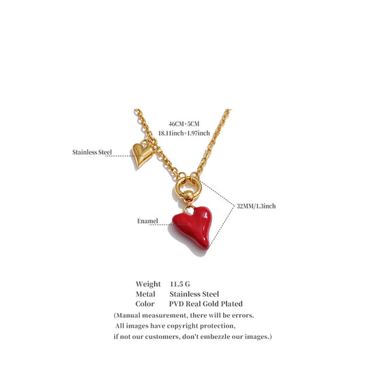Enamel Heart Drop Necklace product image 7 of 16