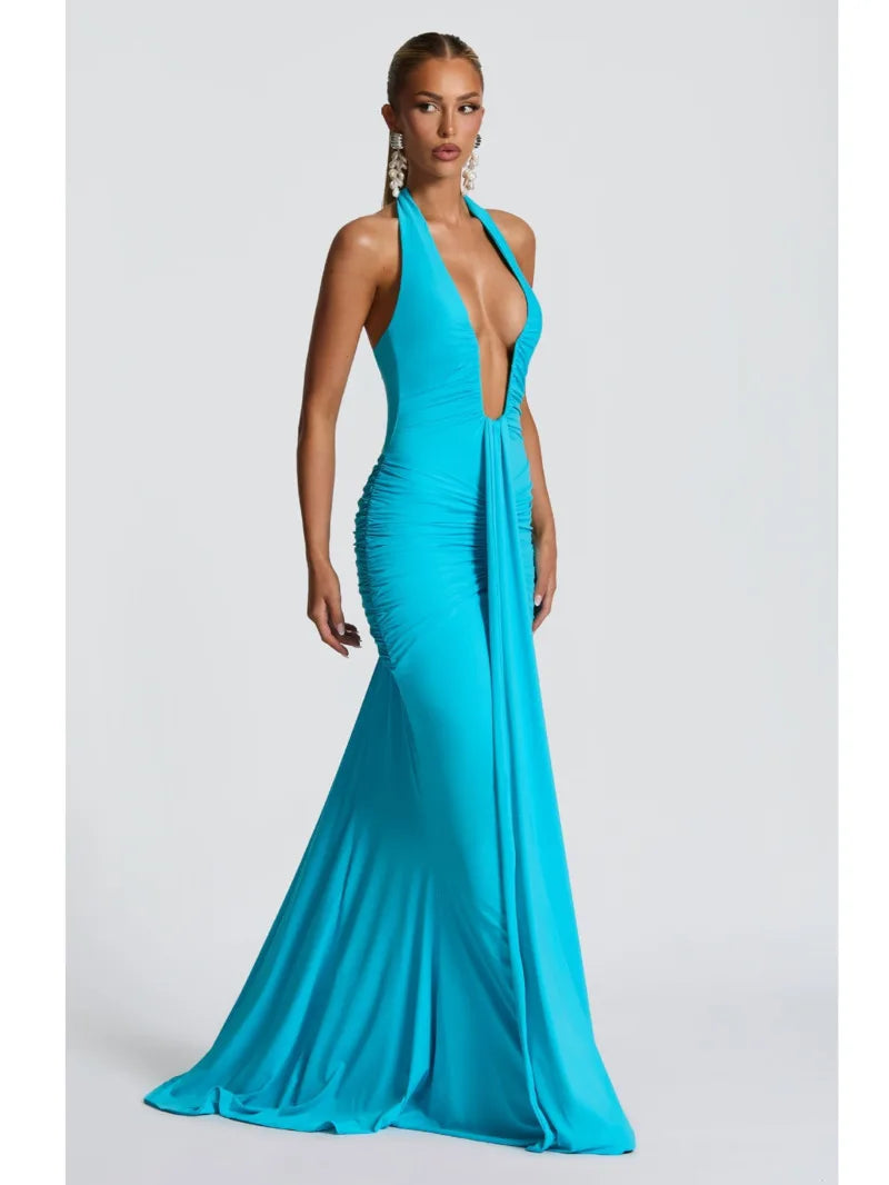 Dress - White V-Neck Sleeveless Maxi