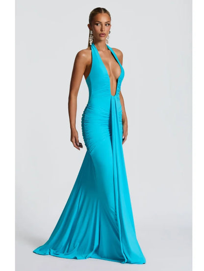 Dress - White V-Neck Sleeveless Maxi