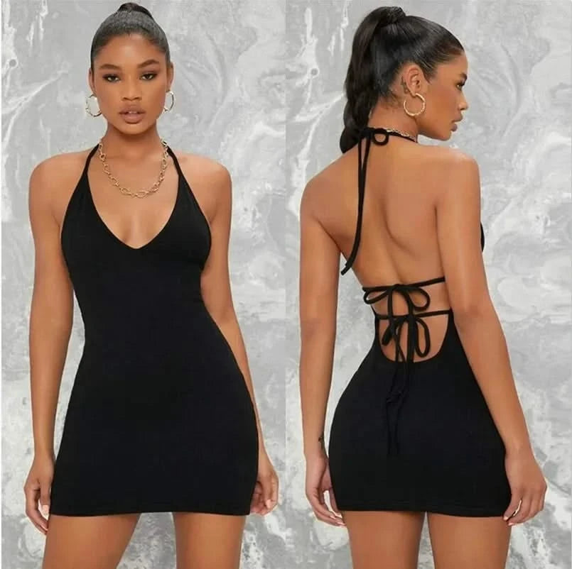 Chic Cross-Back Mini Dress - Summer Goddess