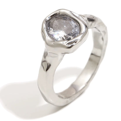 Zircon Stainless Steel Tarnish Free Ring