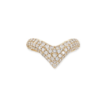 Gold V Zircon Ring
