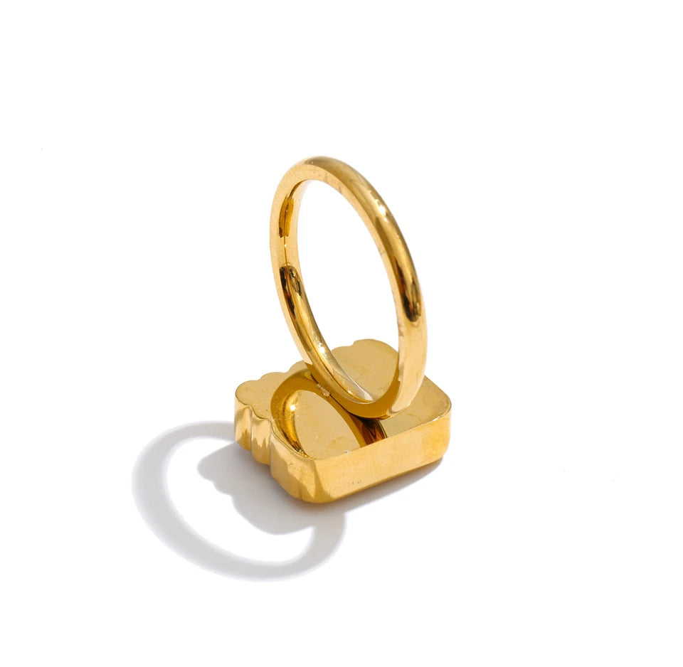 Rectangle Crystal Statement Ring