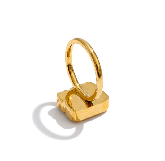 Rectangle Crystal Statement Ring