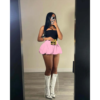 Pink Puff Mini Skirt