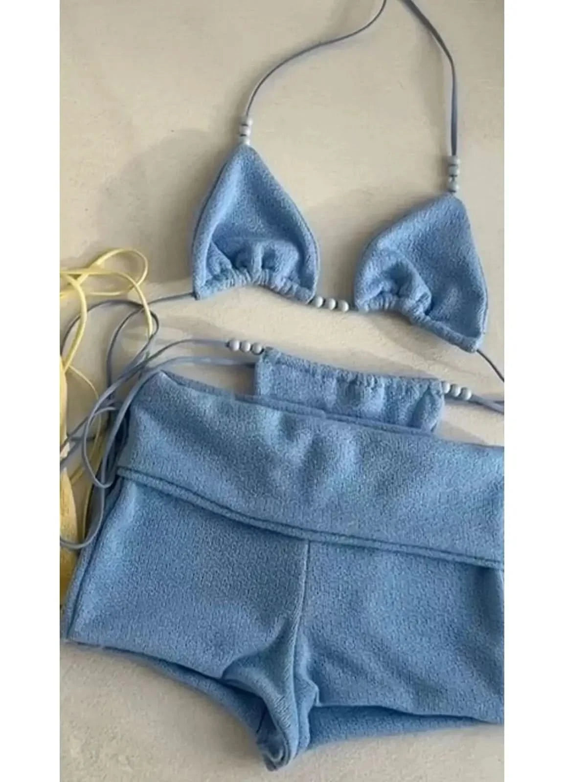 Conjunto de bikini sexy con nudo de lazo - Ropa de playa de verano
